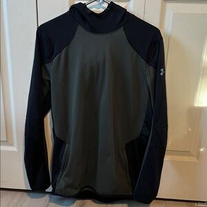 Under Armour Black and Olive Coldgear Performance Hoodie
